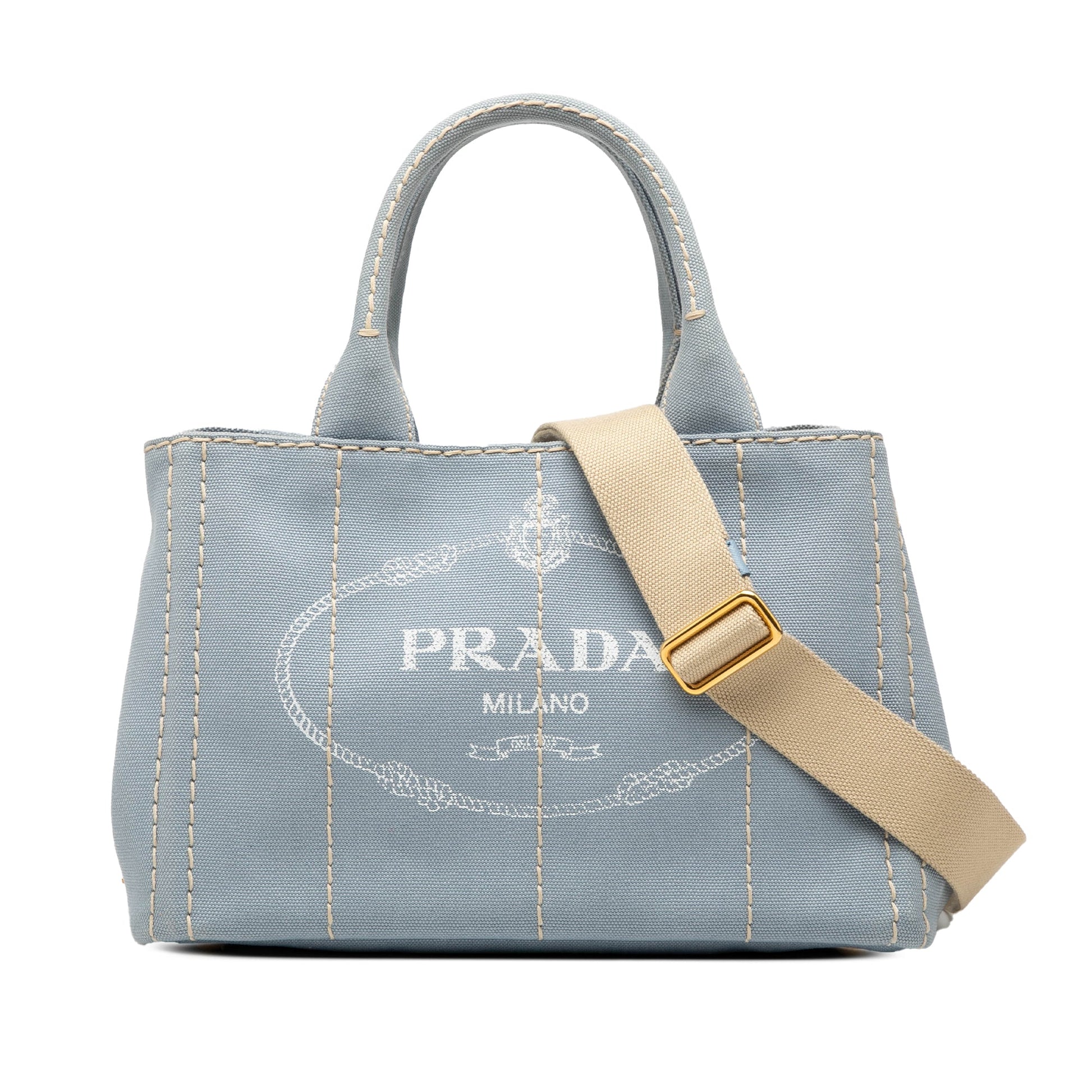 Prada Small Canvas Canapa Logo Satchel