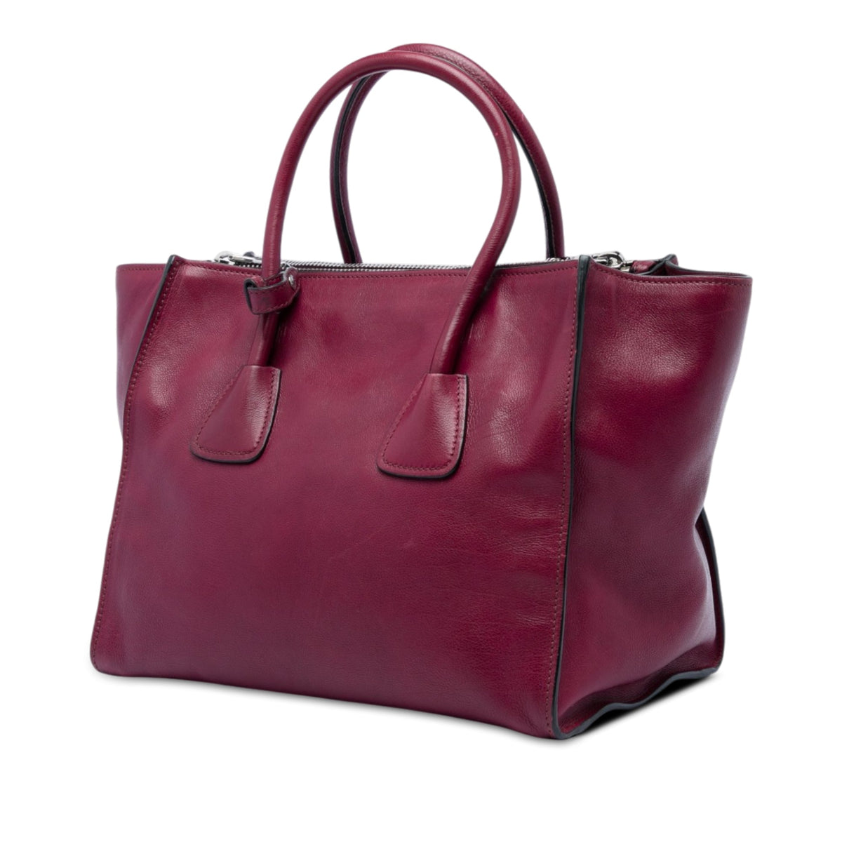 Prada Glace Calf Twin Pocket Double Handle Satchel