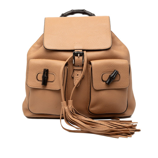 Gucci Leather Bamboo Tassel Backpack