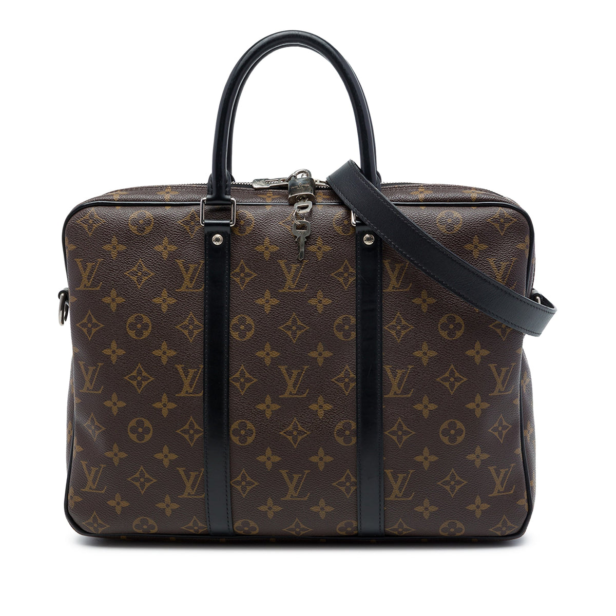 Louis Vuitton Monogram Macassar Porte Documents Jour — Brown
