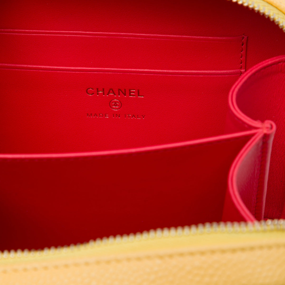Chanel Mini Tricolor Caviar CC Filigree Vanity Case — Orange