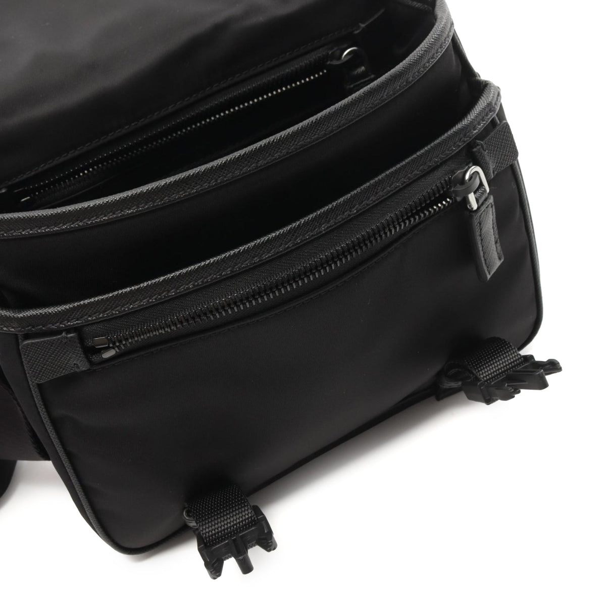 Prada Tessuto Zip Buckle Messenger Bag