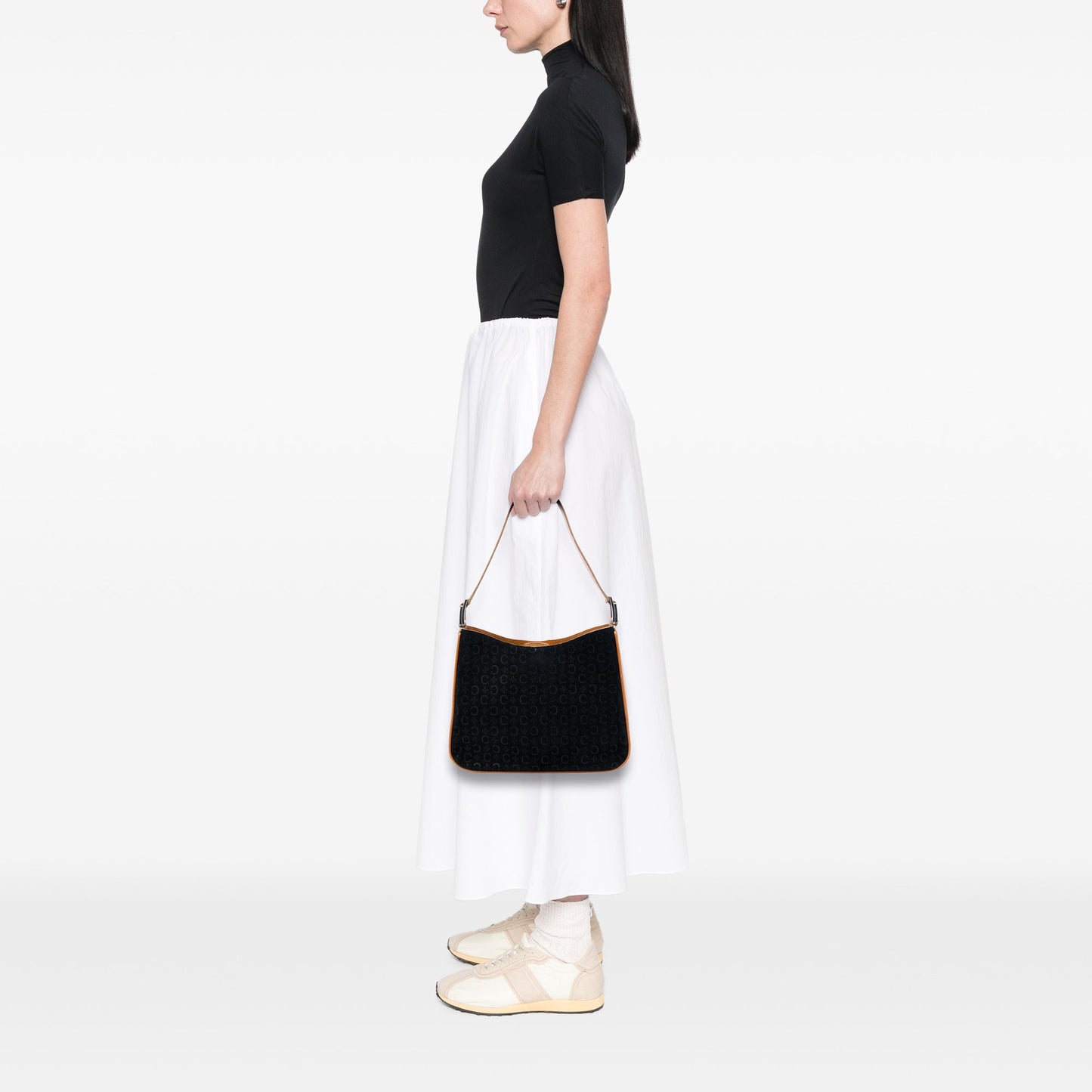Celine C Macadam Suede Shoulder Bag