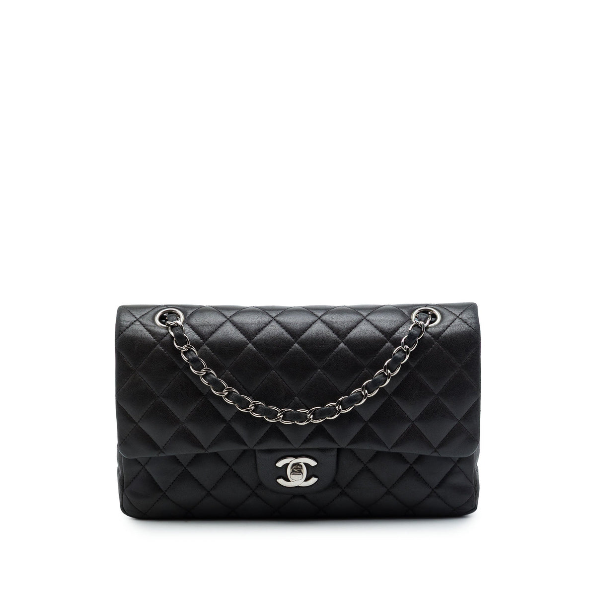 Chanel Medium Classic Lambskin Double Flap — Black