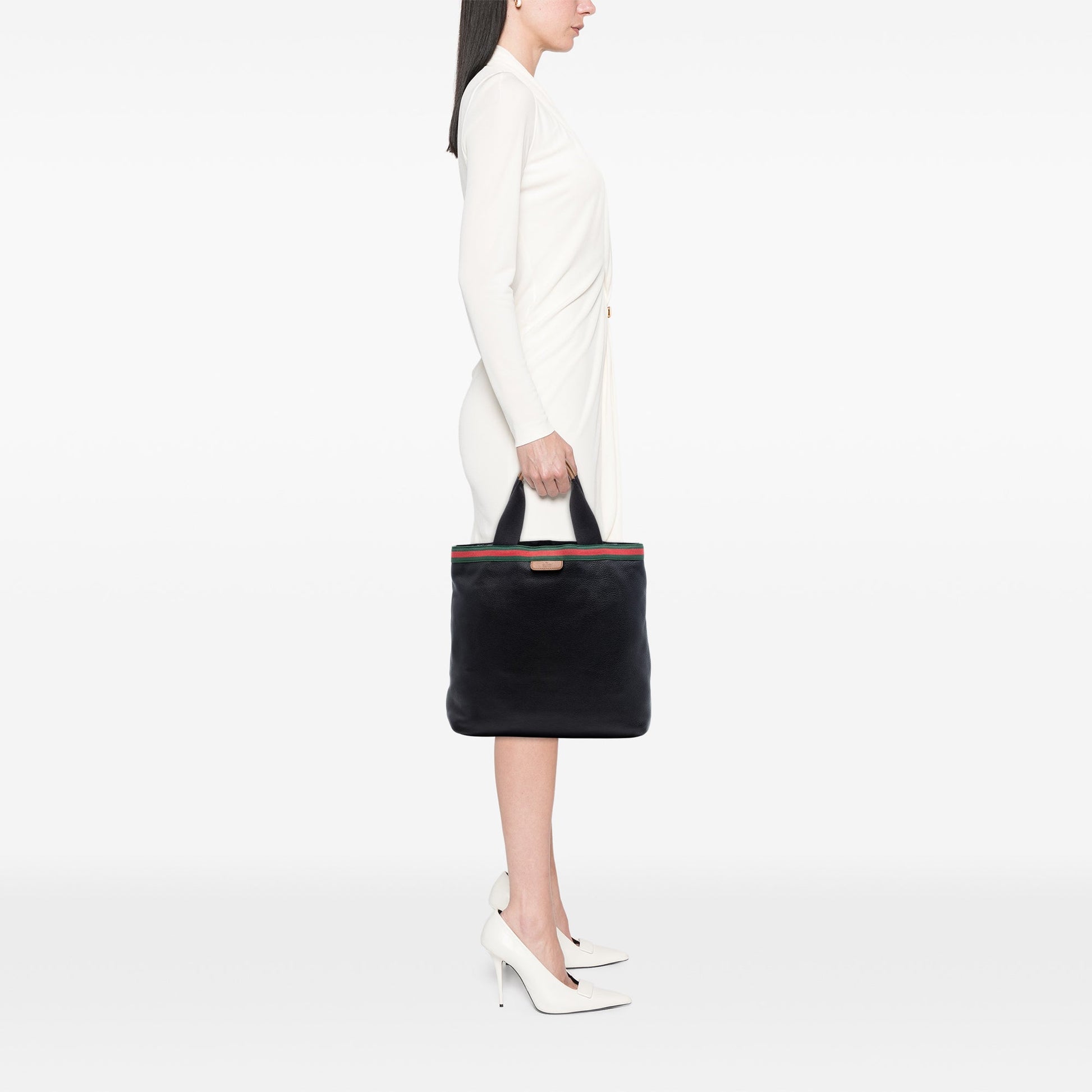 Gucci Calfskin Web Tote