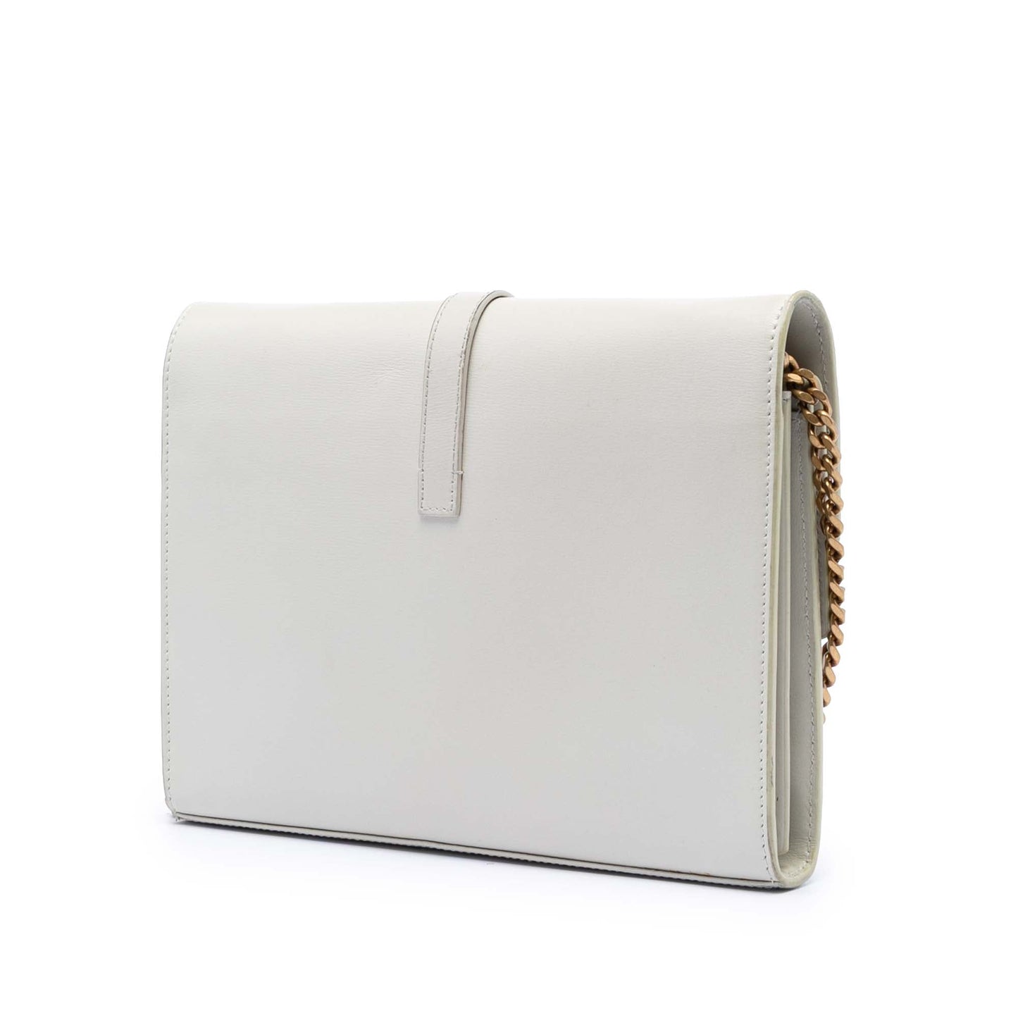 Saint Laurent Leather Monogram Sulpice Chain Wallet