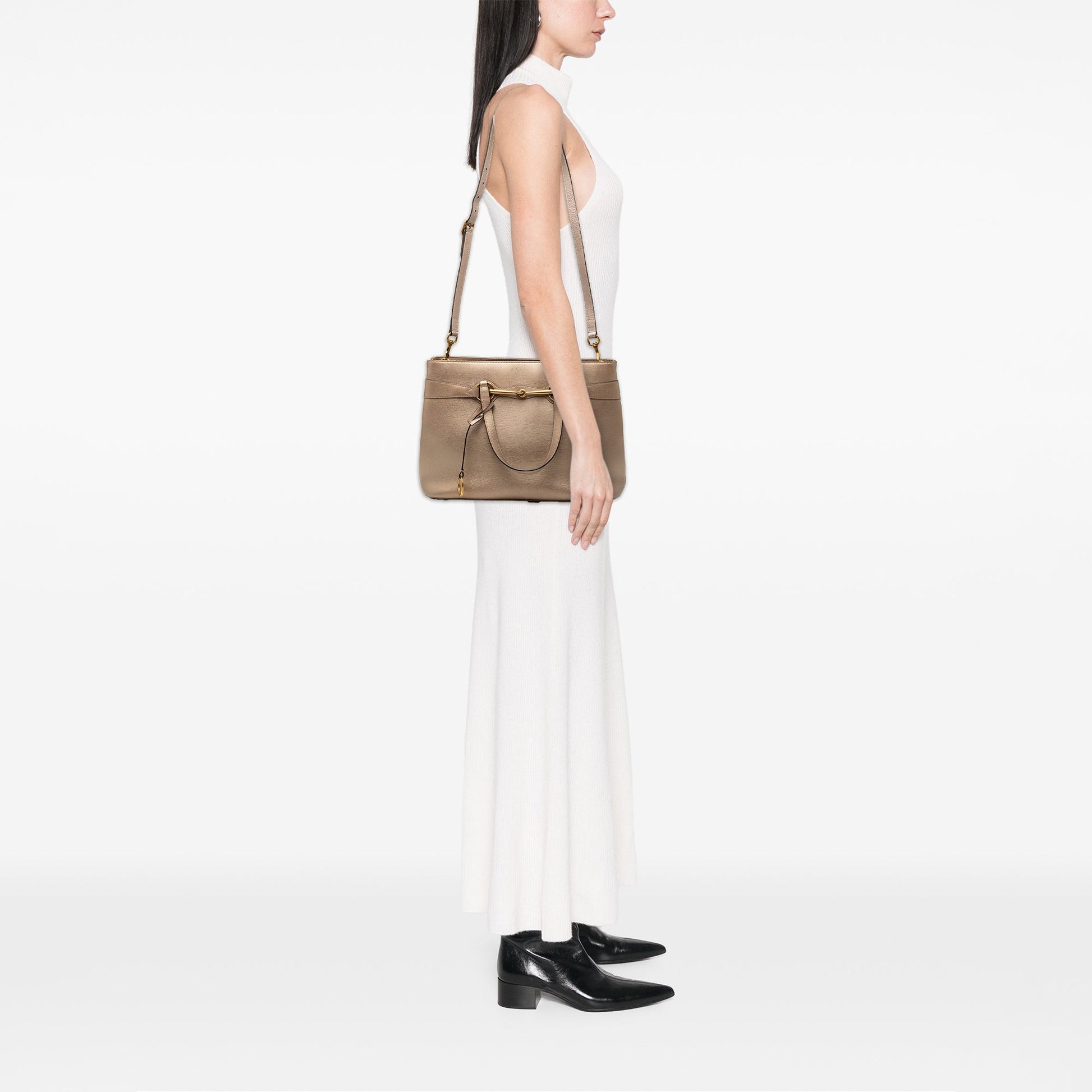 Gucci Leather Bright Bit Satchel