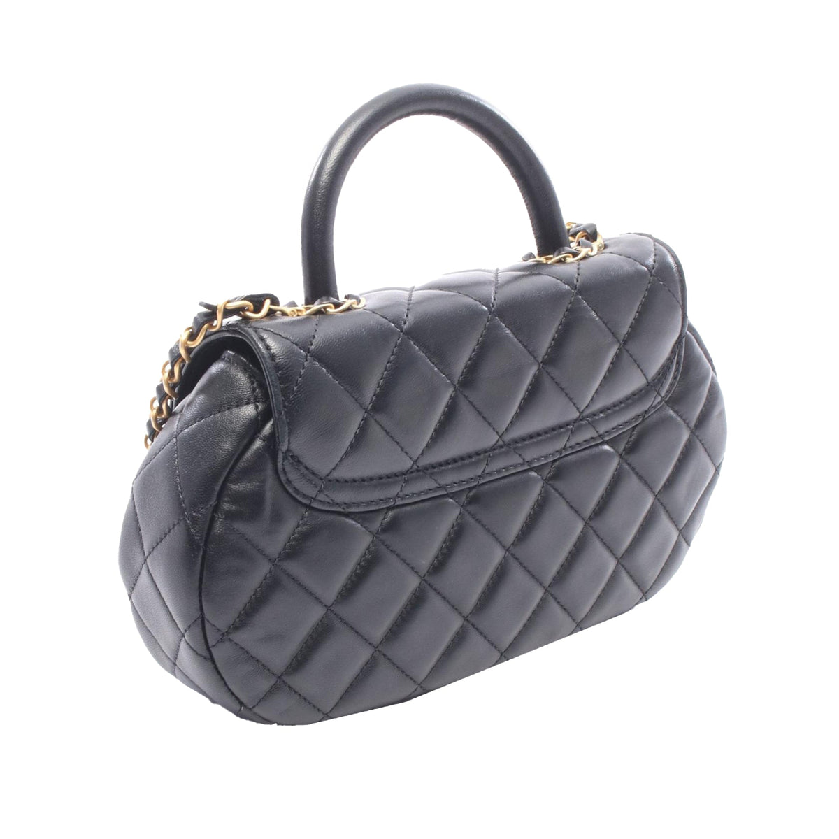 Chanel CC Quilted Lambskin Top Handle Flap