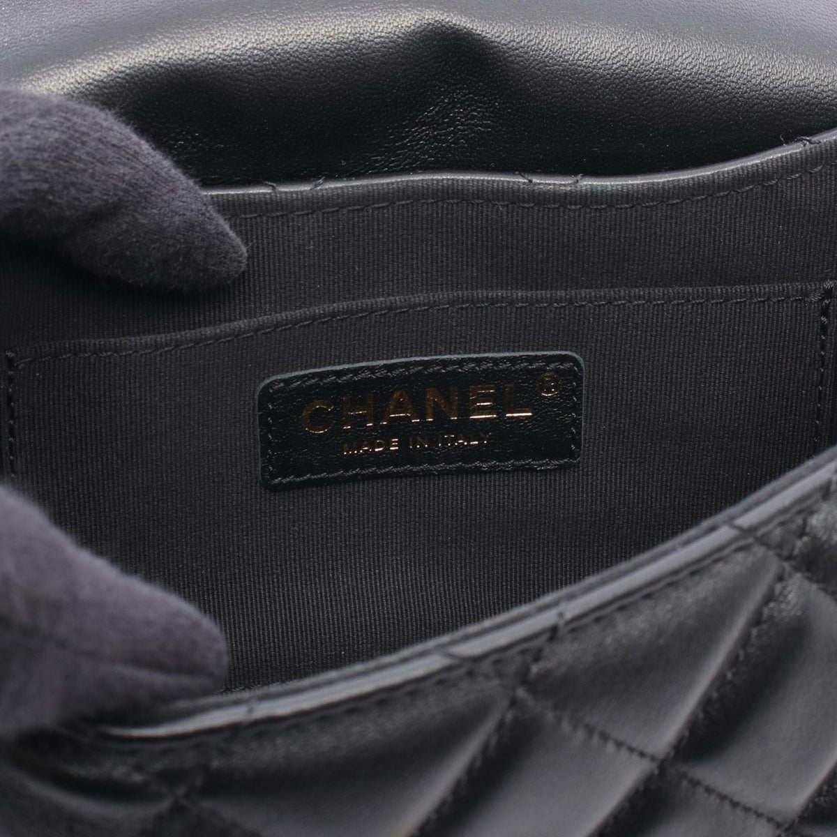 Chanel CC Quilted Lambskin Top Handle Flap