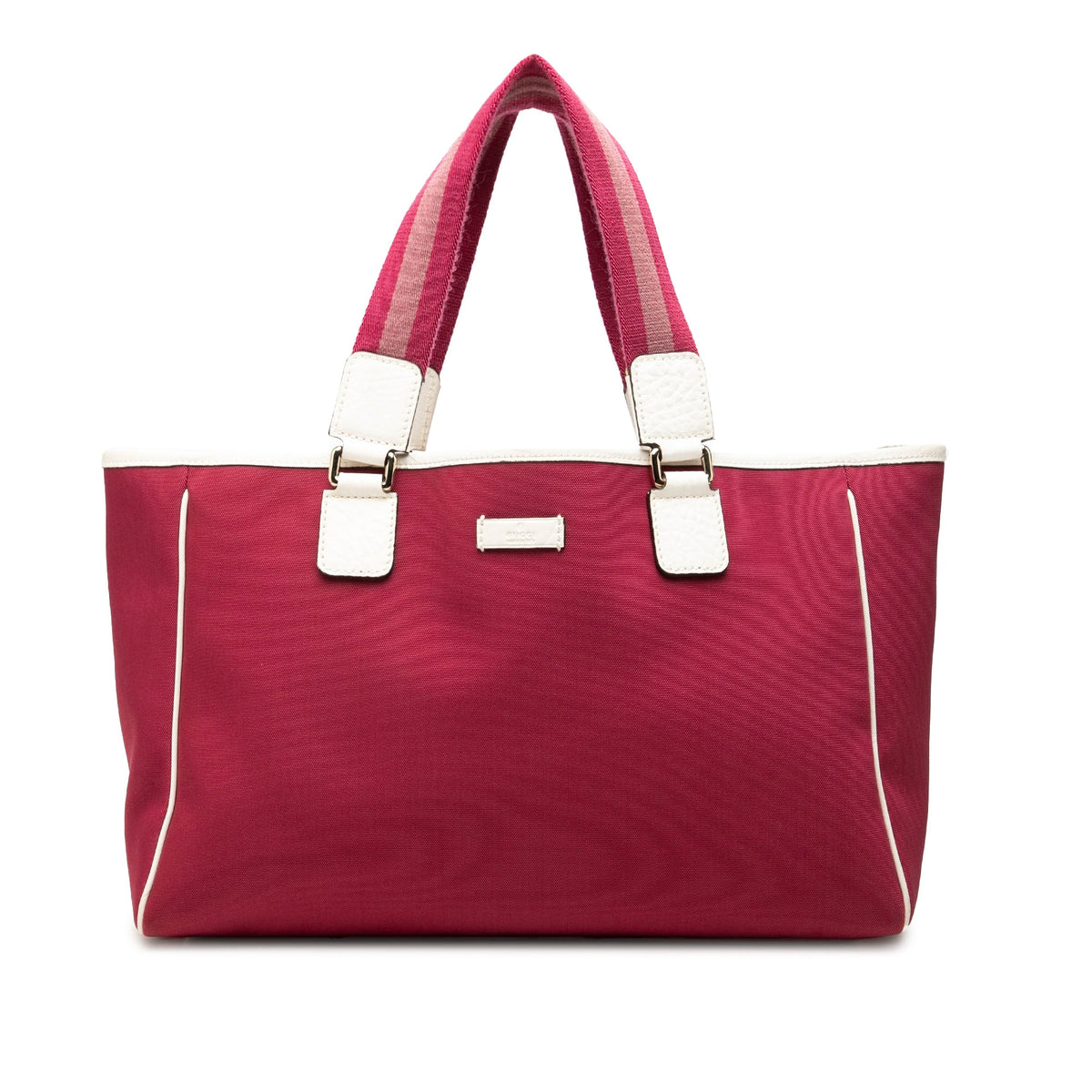 Gucci Canvas Web Tote — Pink