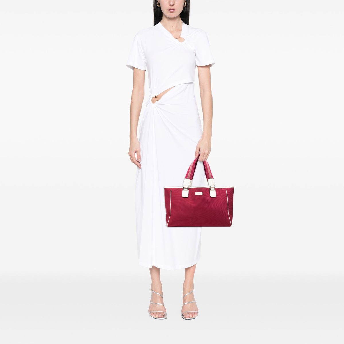 Gucci Canvas Web Tote — Pink