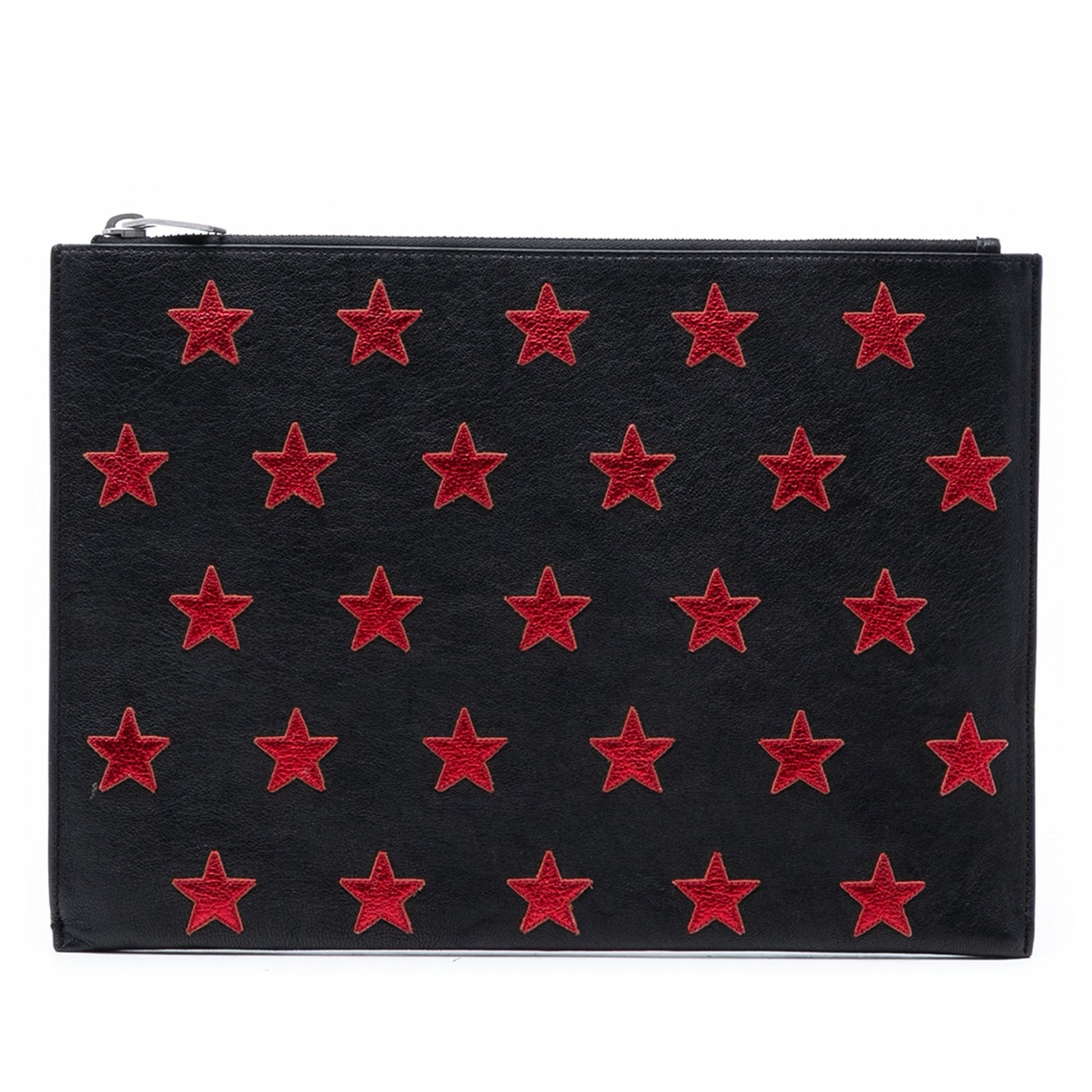 Saint Laurent Leather Star Rider Tablet Pouch