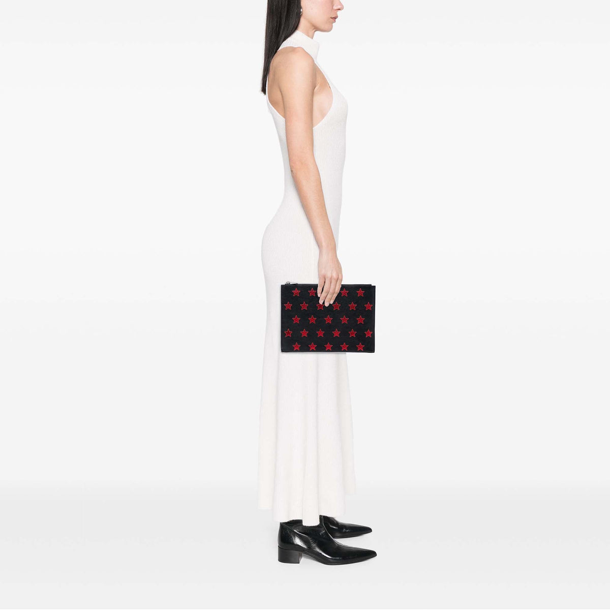 Saint Laurent Leather Star Rider Tablet Pouch