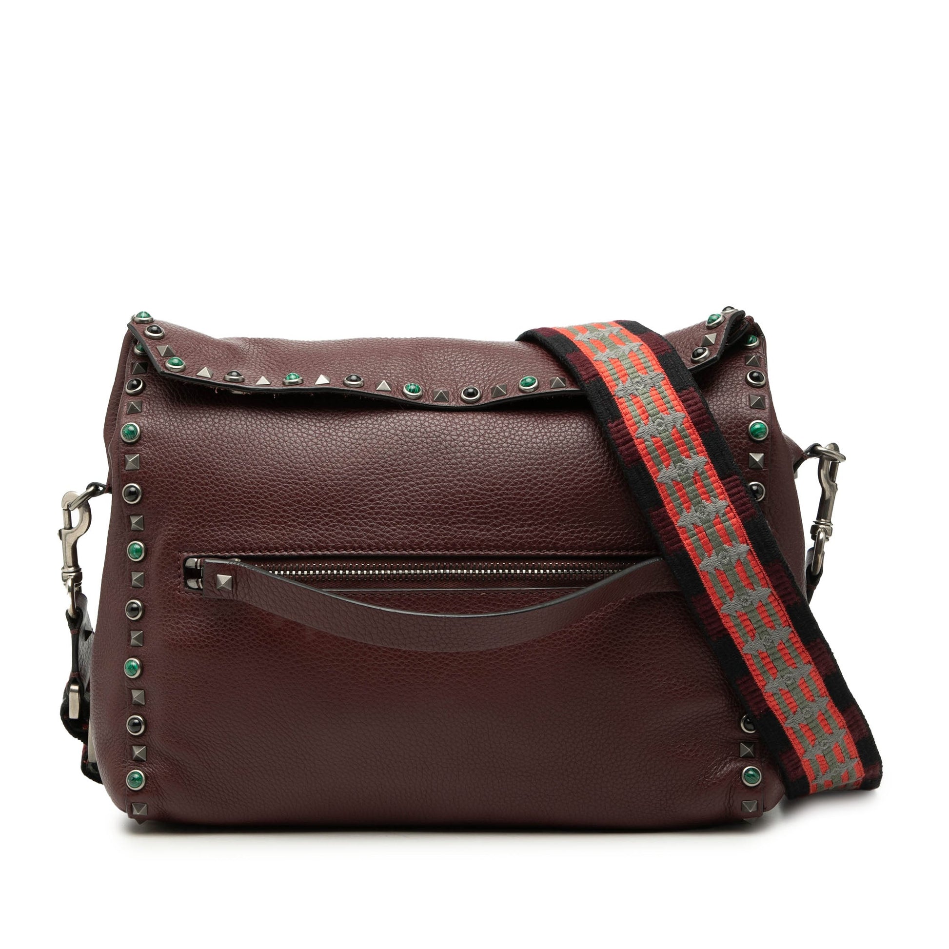 Valentino Leather Rolling Rockstud Crossbody
