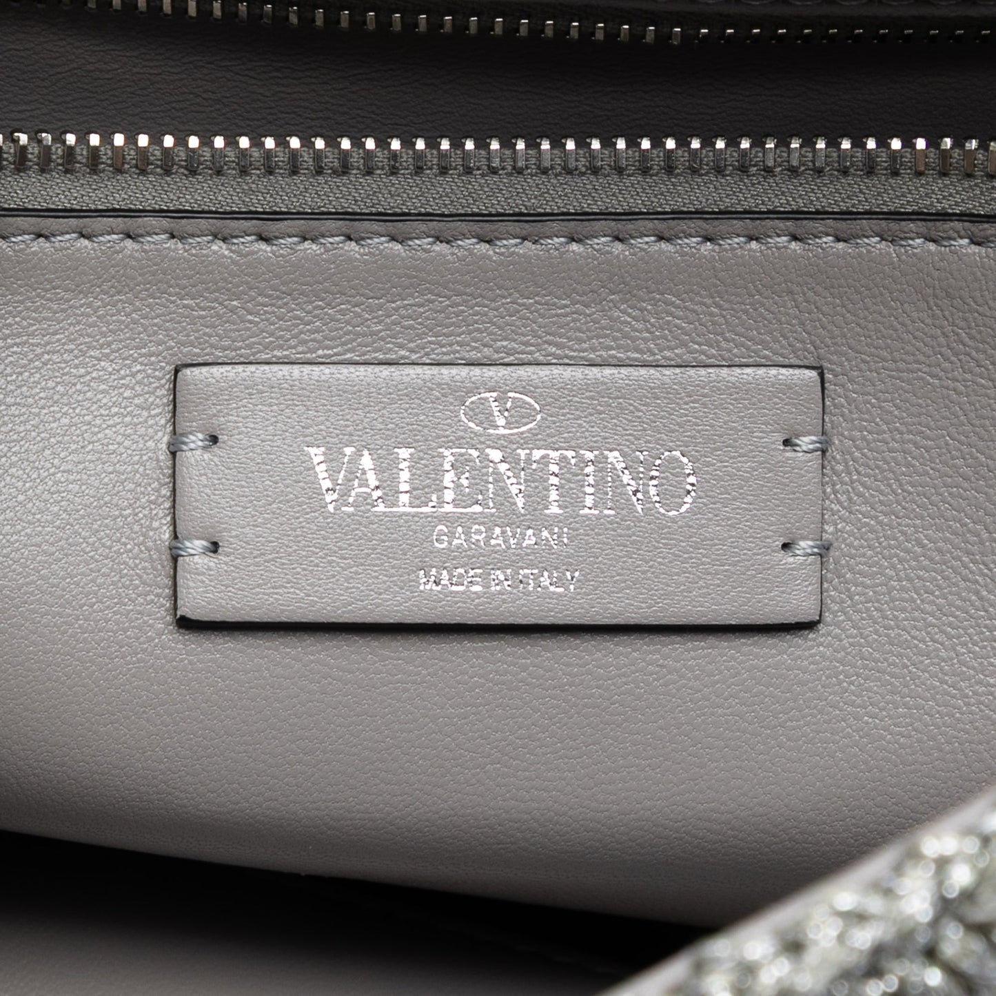 Valentino Large Metallic Knit Roman Stud Satchel