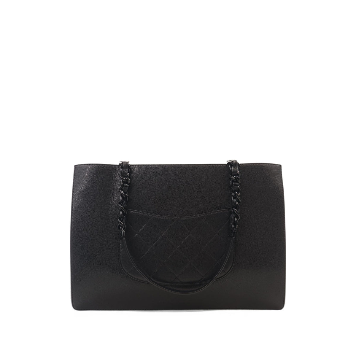 Chanel Large Quilted Caviar My Everything Shopping Tote — Black