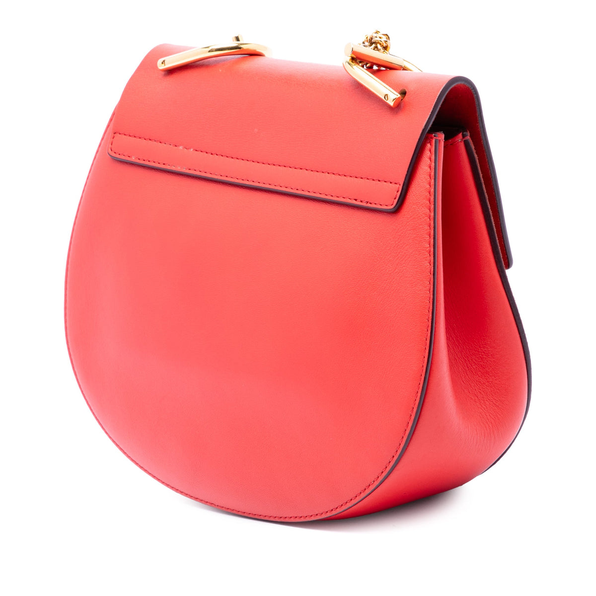 Chloé Small Suede and Calfskin Drew Crossbody — Red