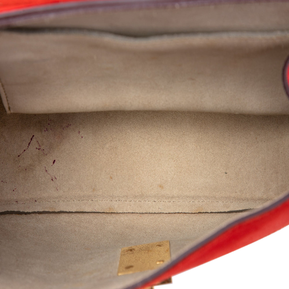 Chloé Small Suede and Calfskin Drew Crossbody — Red