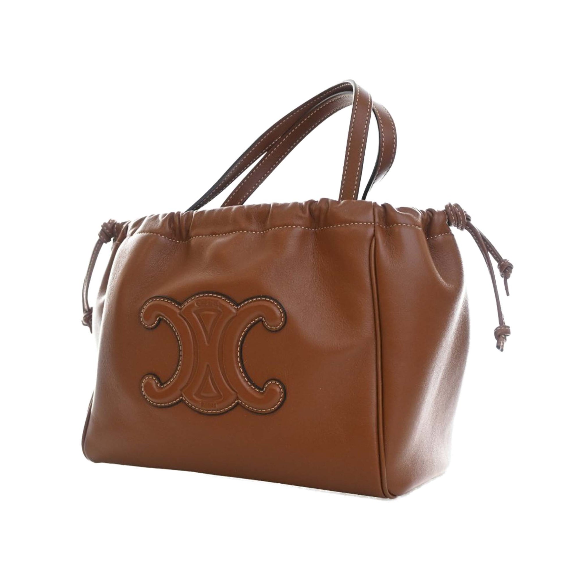 Celine Small Calfskin Cuir Triomphe Cabas Drawstring Satchel