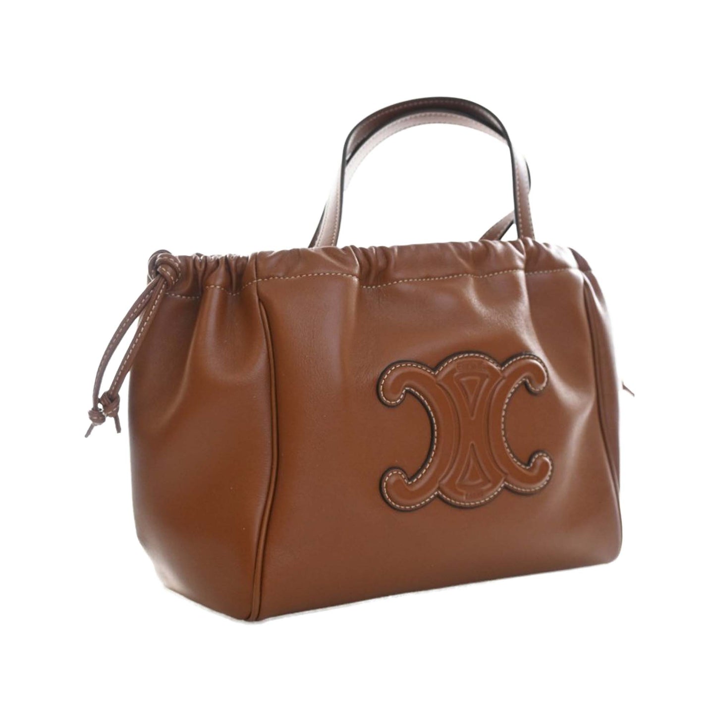 Celine Small Calfskin Cuir Triomphe Cabas Drawstring Satchel