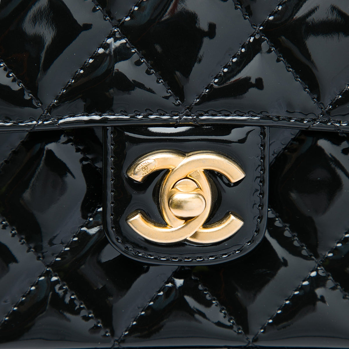 Chanel Mini Square Quilted Patent Single Flap