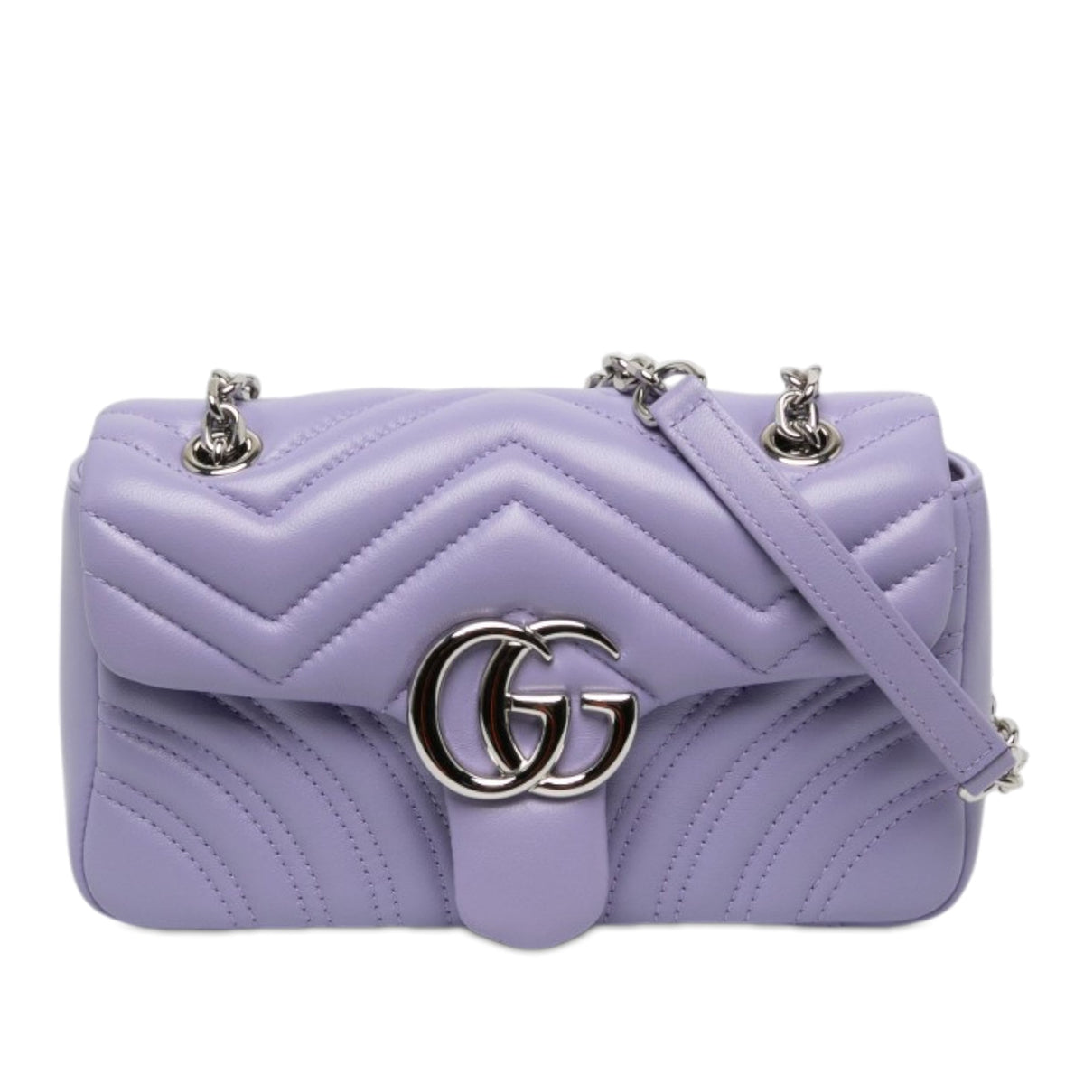Gucci Small GG Marmont Matelasse Calfskin Shoulder Bag — Purple