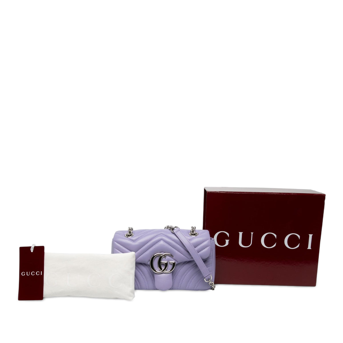 Gucci Small GG Marmont Matelasse Calfskin Shoulder Bag — Purple