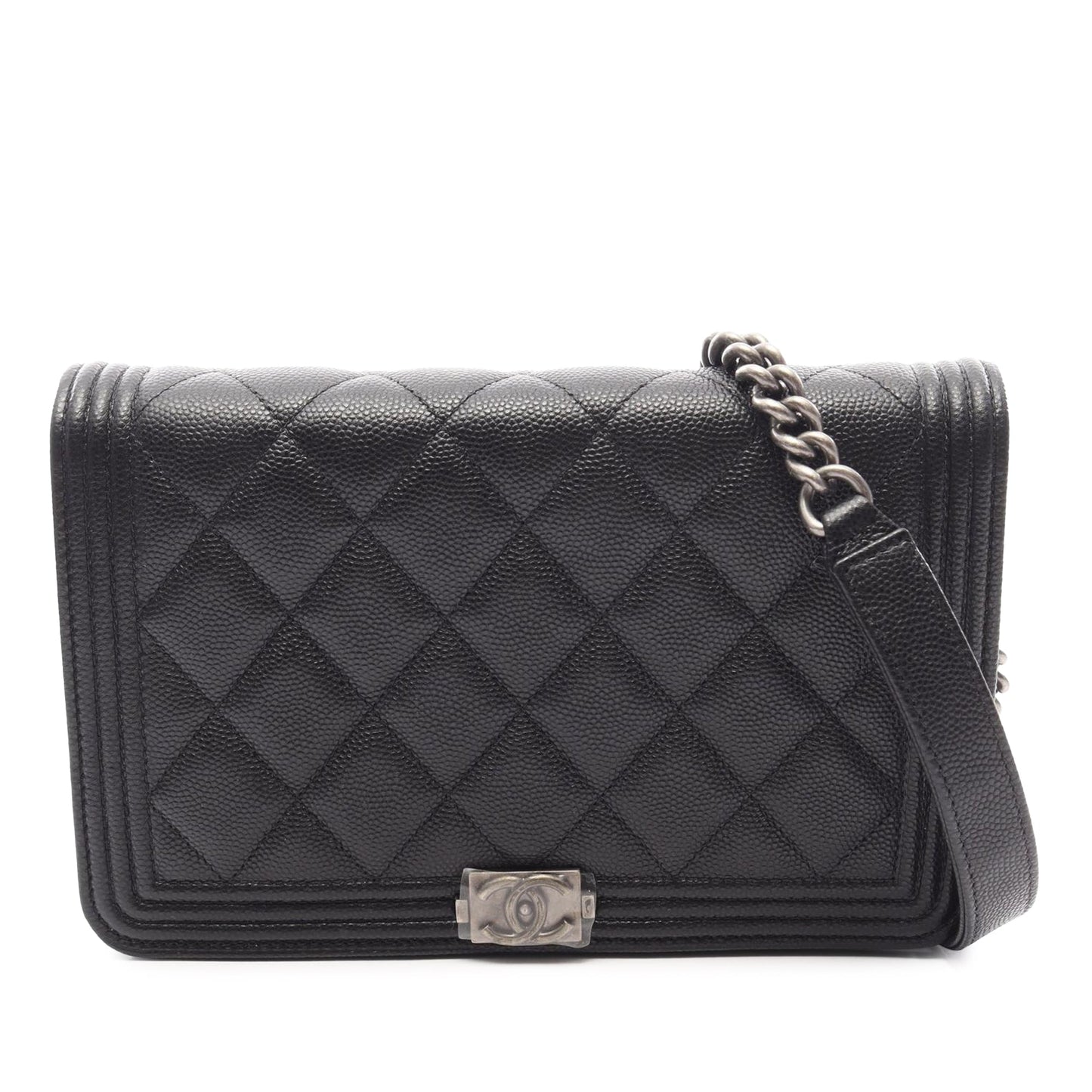 Chanel Quilted Caviar Boy Wallet on Chain
