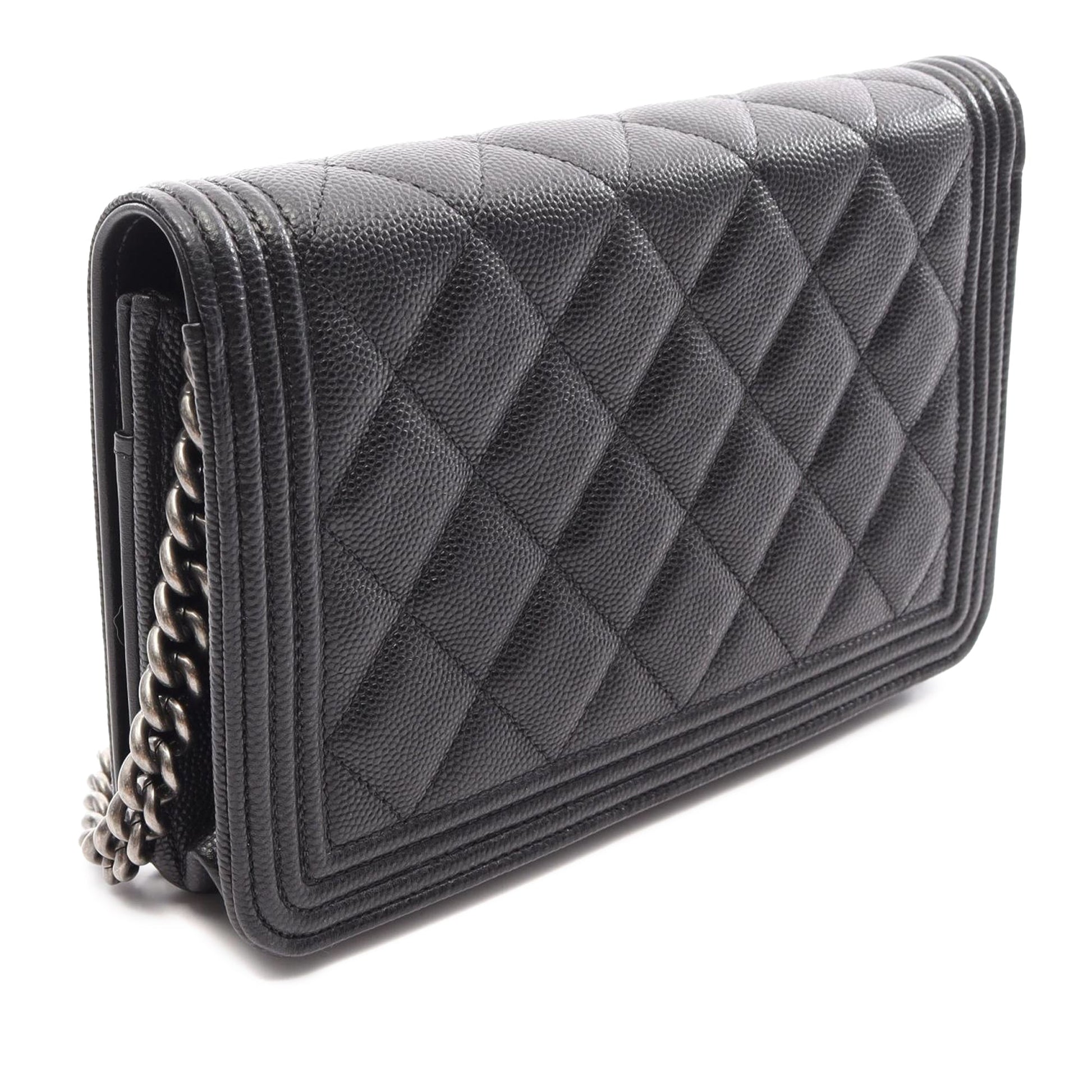 Chanel Quilted Caviar Boy Wallet on Chain