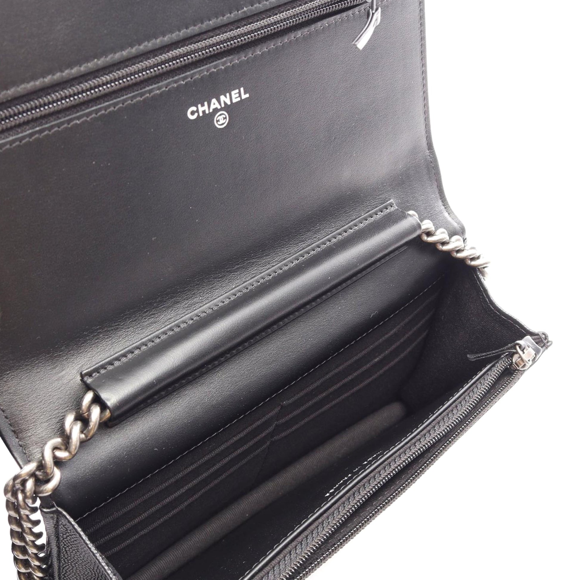 Chanel Quilted Caviar Boy Wallet on Chain