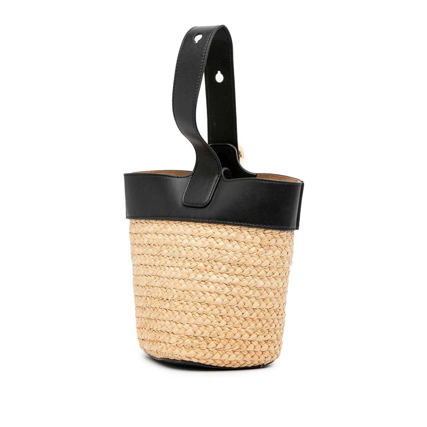 LOEWE Mini Raffia Pebble Bucket Bag