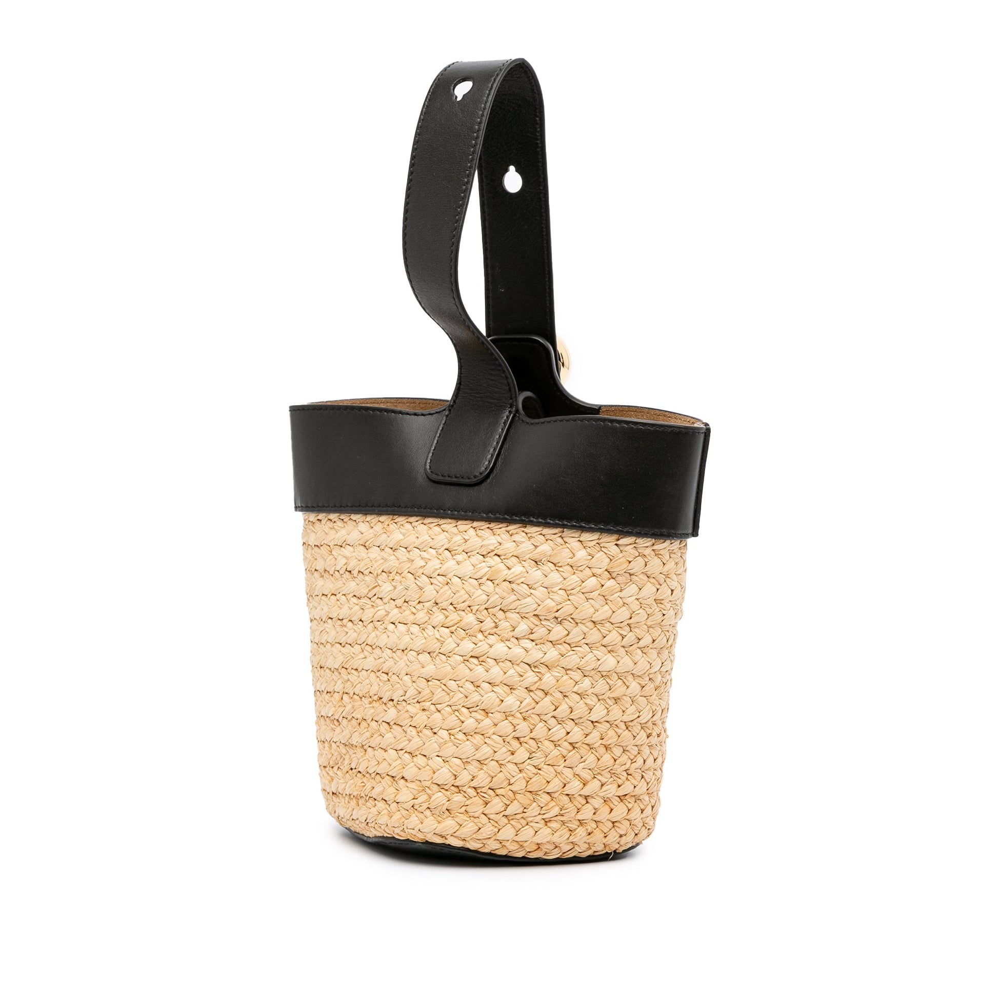 LOEWE Mini Raffia Pebble Bucket Bag