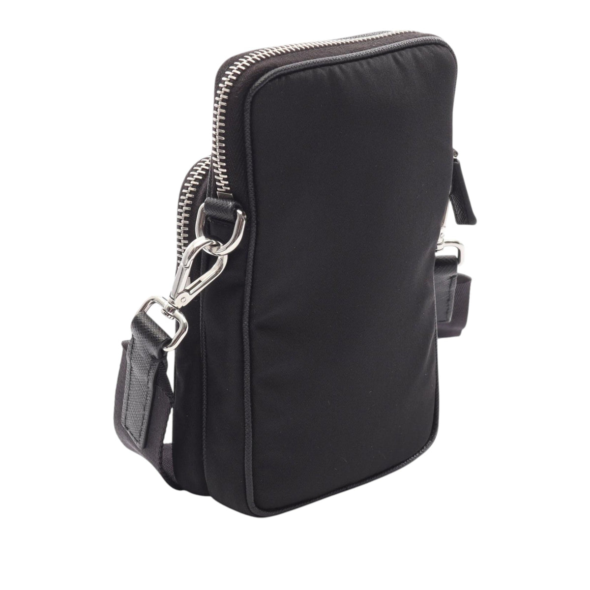 Prada Tessuto Phone Holder Crossbody — Black