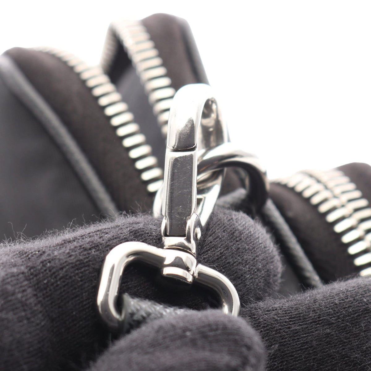 Prada Tessuto Phone Holder Crossbody — Black
