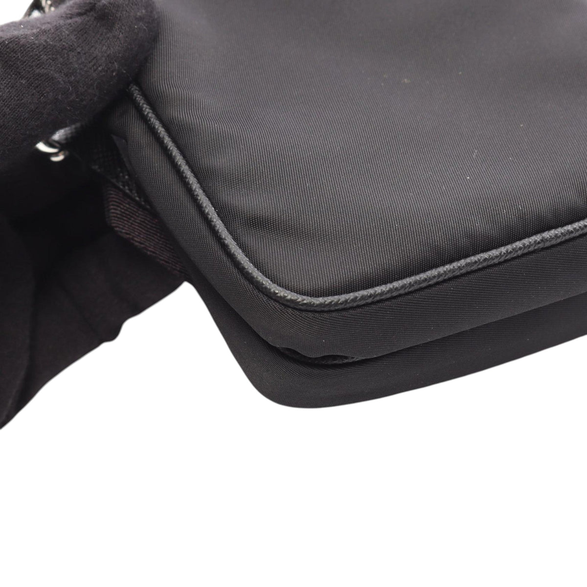 Prada Tessuto Phone Holder Crossbody — Black