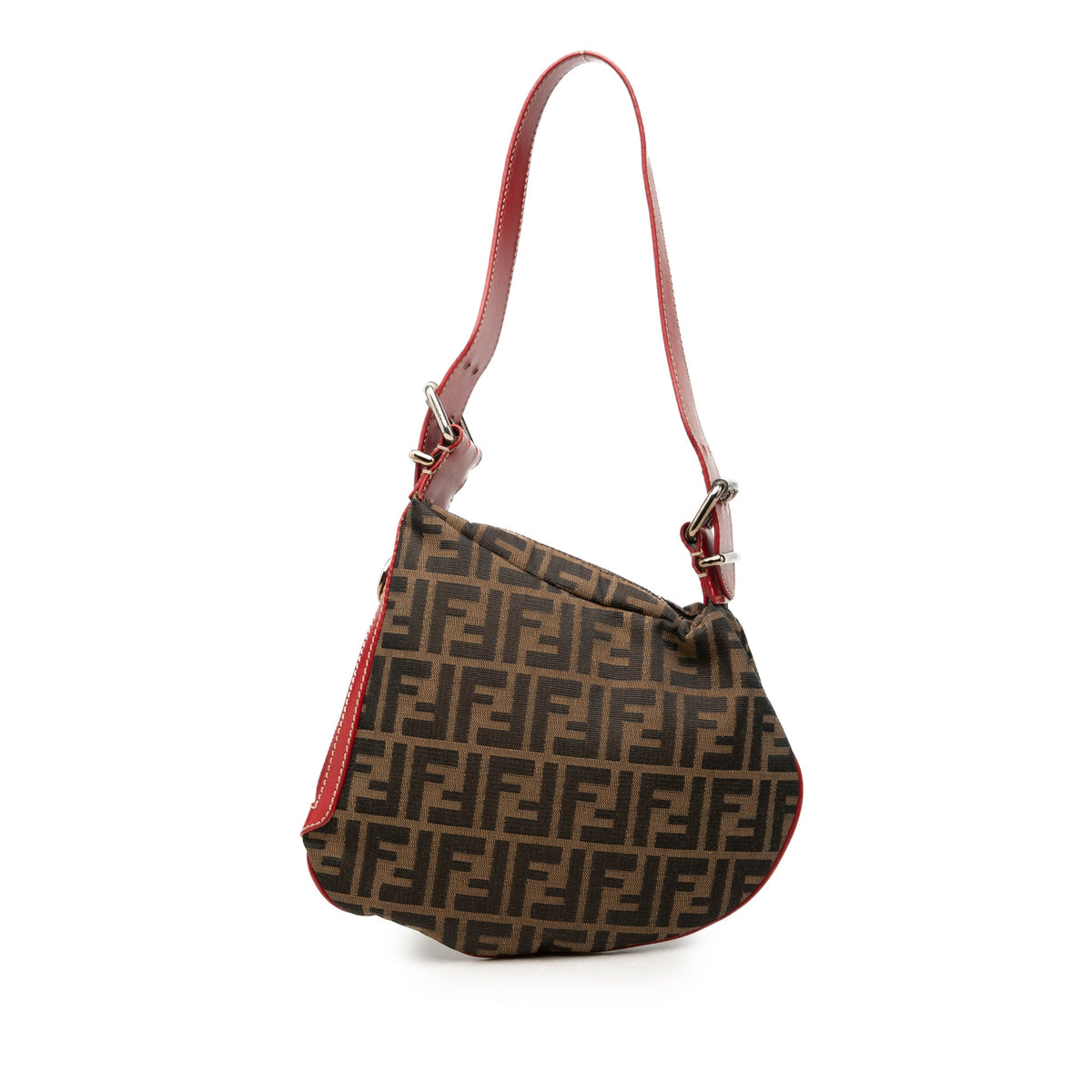 Fendi Zucca Canvas Oyster Hobo — Brown