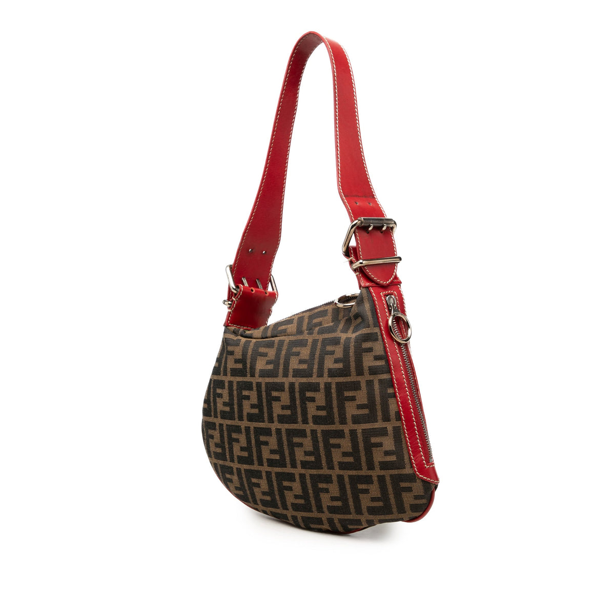 Fendi Zucca Canvas Oyster Hobo — Brown
