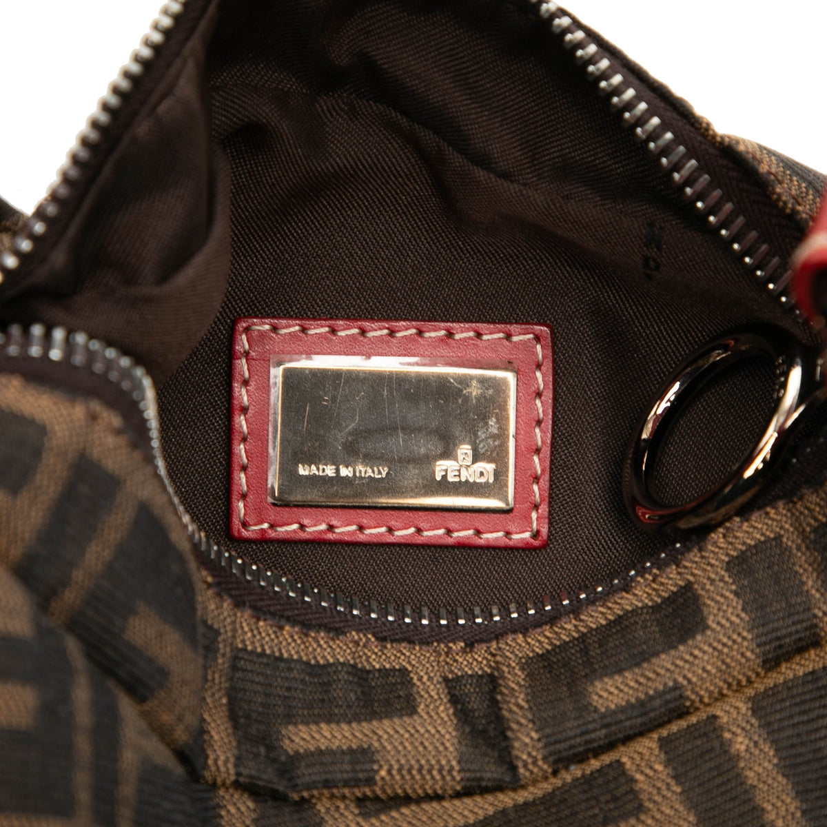 Fendi Zucca Canvas Oyster Hobo — Brown