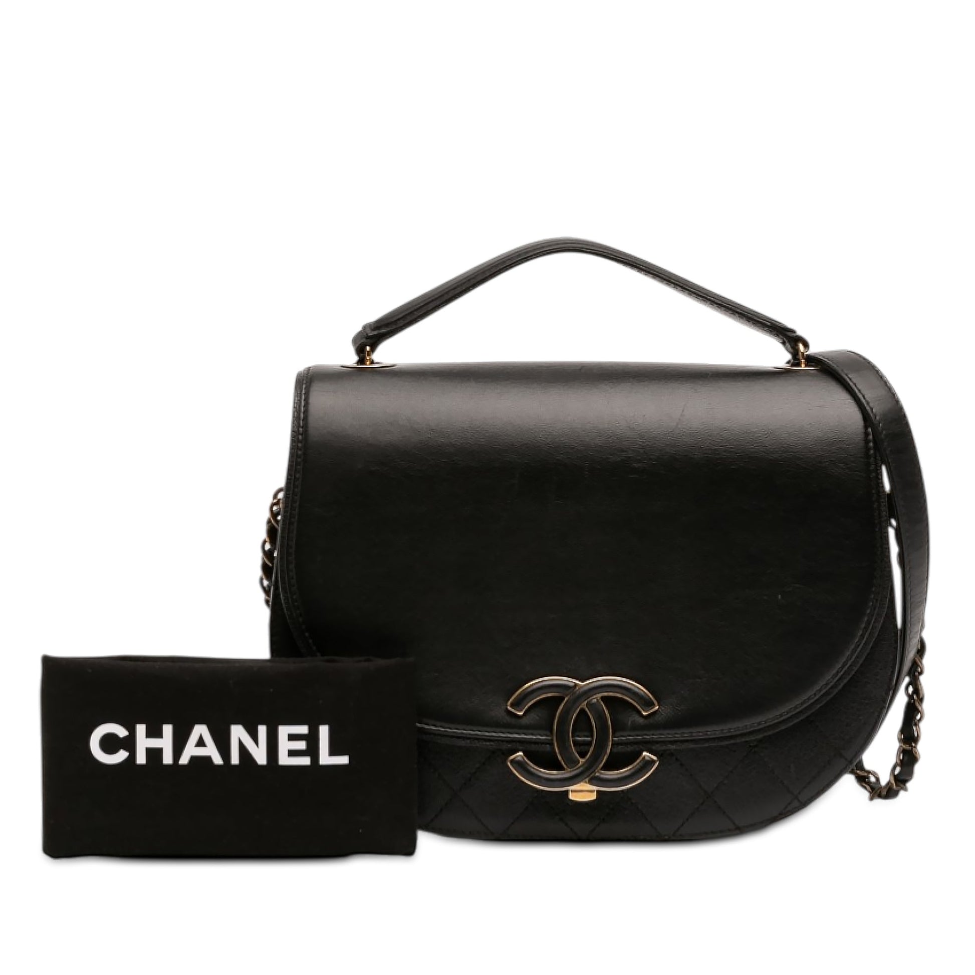 Chanel Medium Shiny Calfskin and Quilted Goatskin Coco Curve Flap