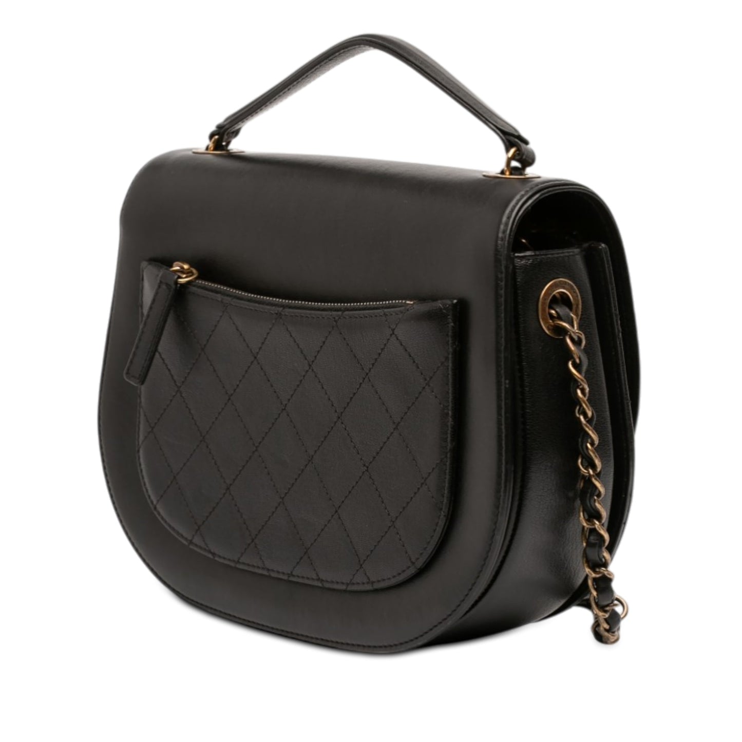 Chanel Medium Shiny Calfskin and Quilted Goatskin Coco Curve Flap