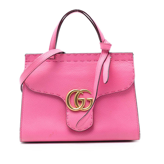 Small GG Marmont Leather Top Handle Satchel