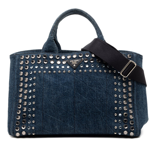 Prada Denim Canapa Bijoux Satchel