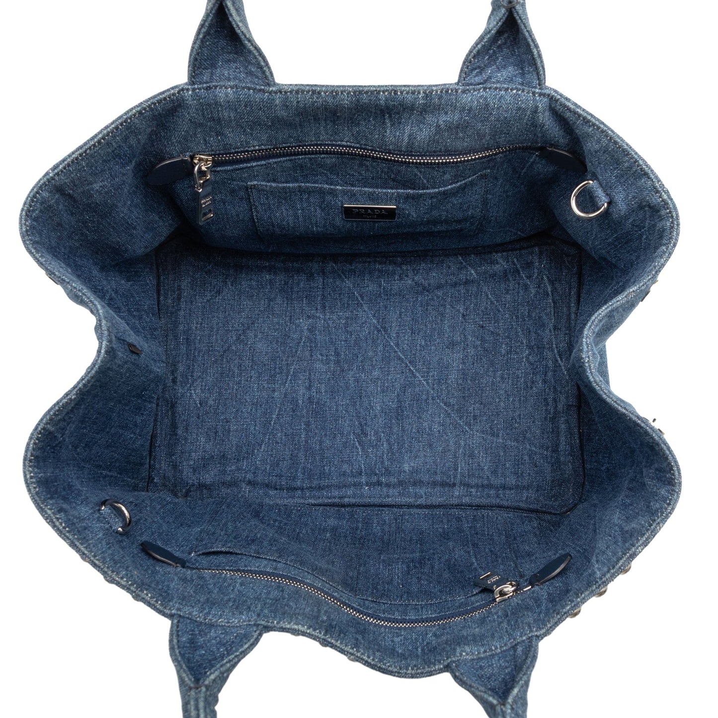 Prada Denim Canapa Bijoux Satchel