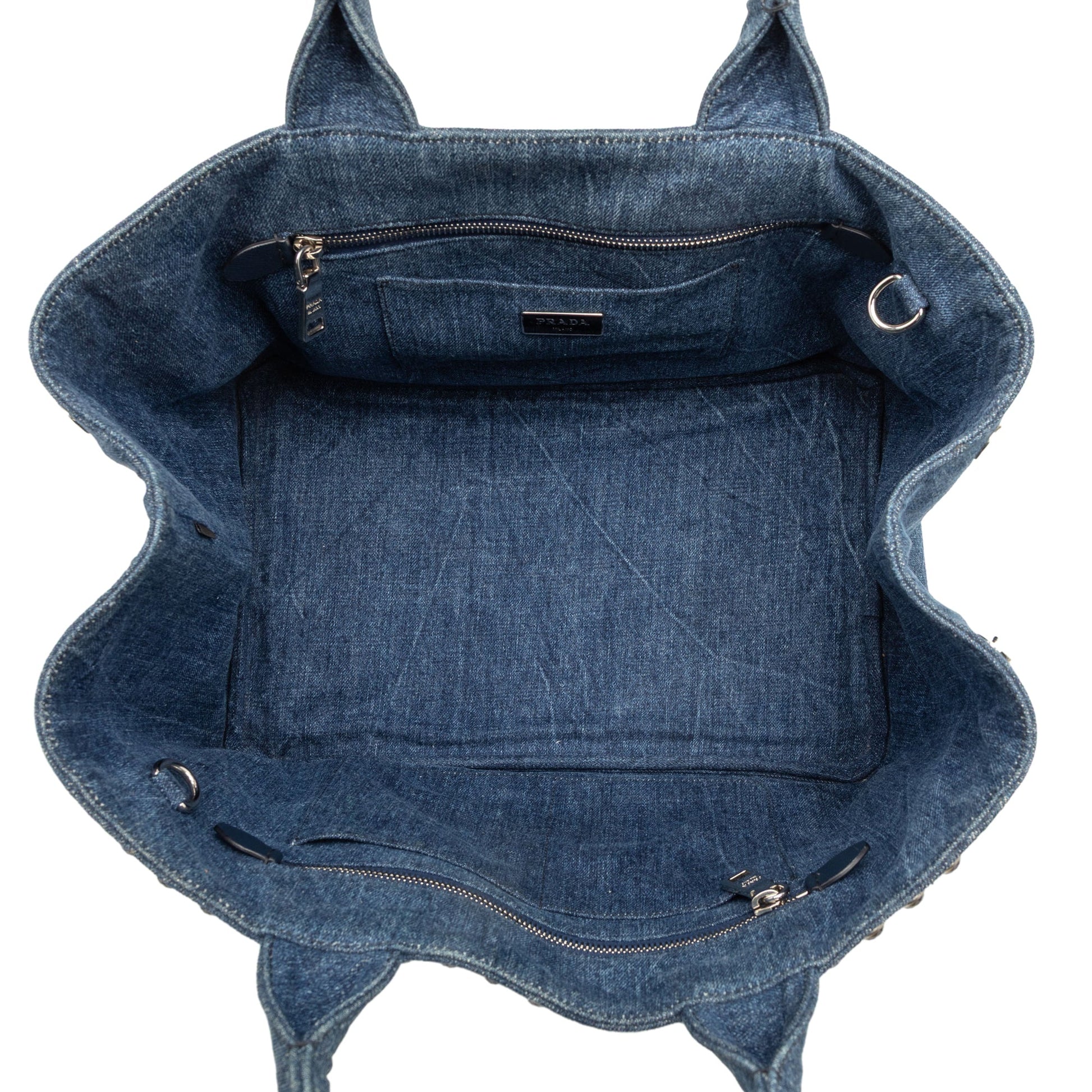 Prada Denim Canapa Bijoux Satchel