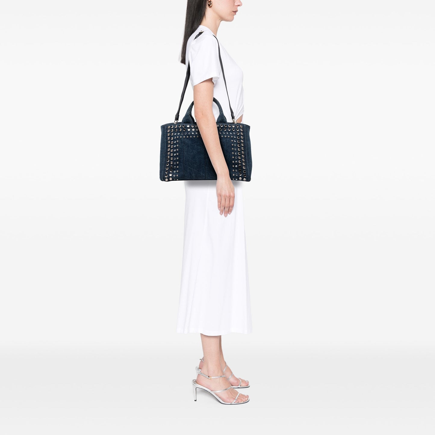 Prada Denim Canapa Bijoux Satchel