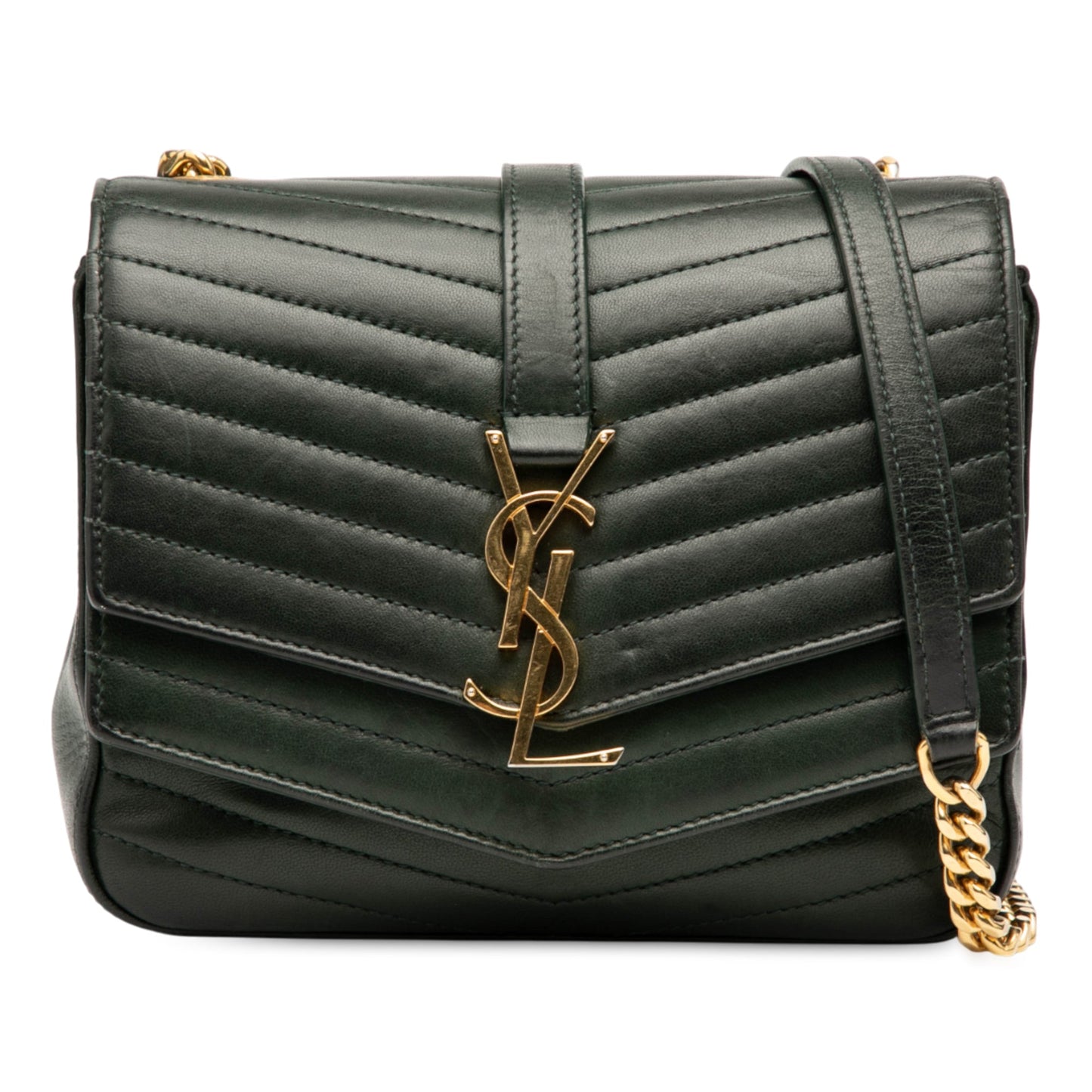 Saint Laurent Small Chevron Lambskin Monogram Sulpice Bag