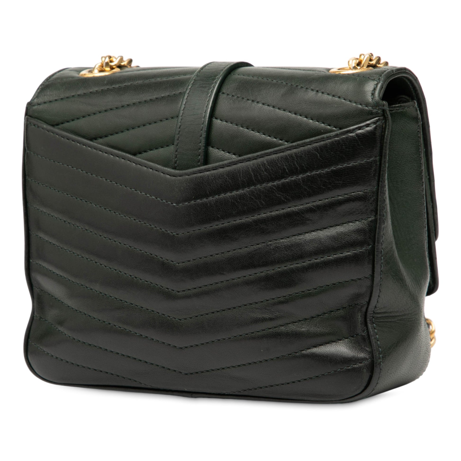 Saint Laurent Small Chevron Lambskin Monogram Sulpice Bag