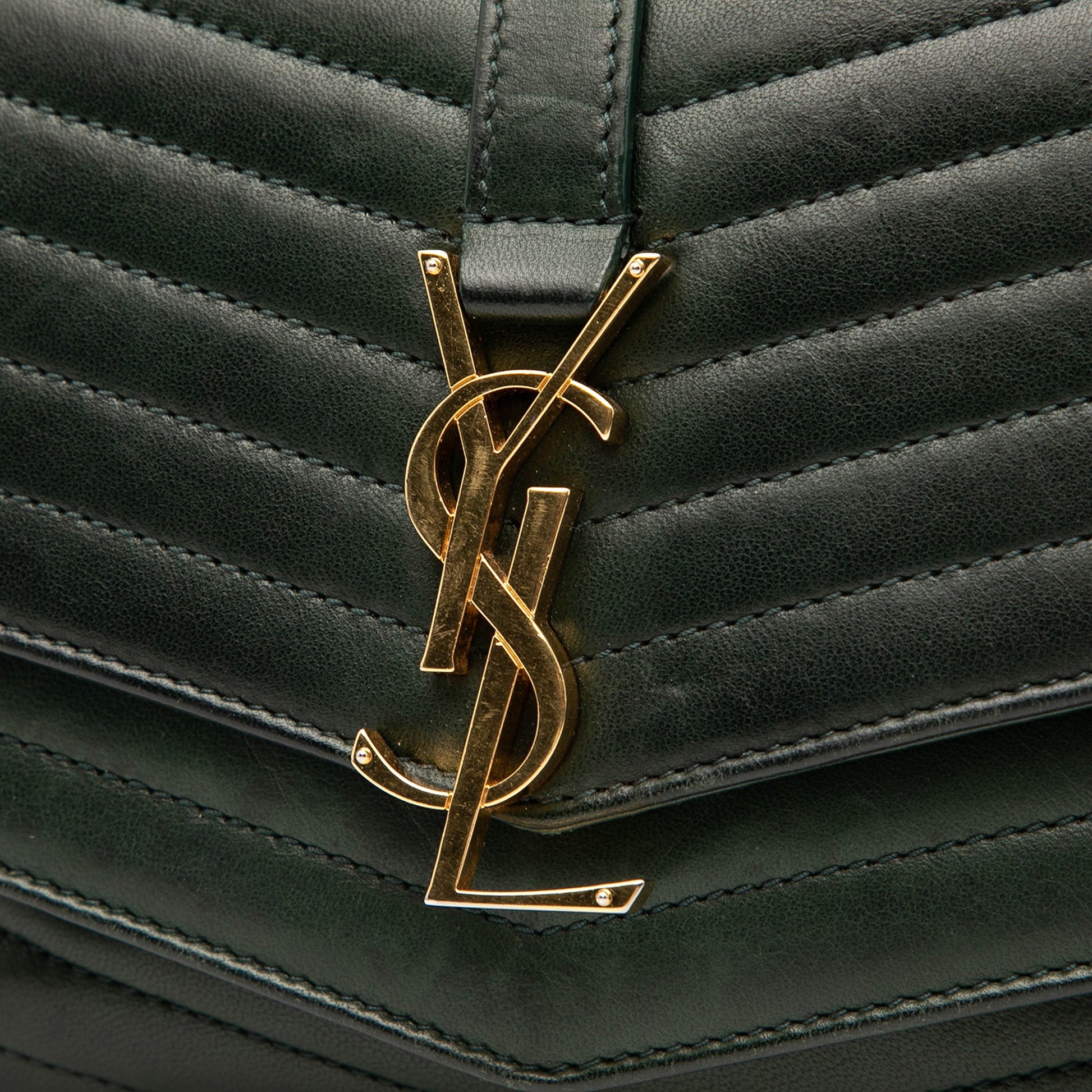 Saint Laurent Small Chevron Lambskin Monogram Sulpice Bag