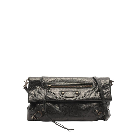 Balenciaga Lambskin Motocross Classic Envelope Clutch With Strap
