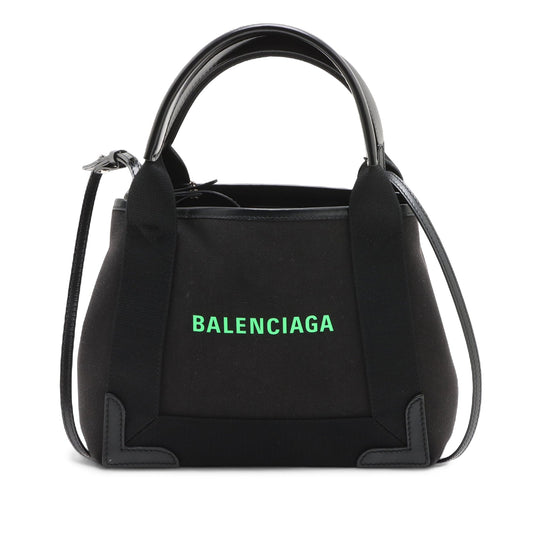 Balenciaga Canvas Navy Cabas XS